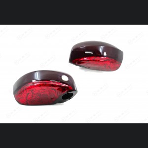 Nissan GT-R Mirror Caps in Carbon Fiber - 4 Piece Set - Red Graphic