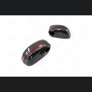 Nissan GT-R R35 Mirror Covers in Carbon Fiber - Red Stripe