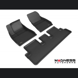 Tesla Model 3 Floor Liners (Set of 3) - Front and Rear - Black by 3D MAXpider - Highland