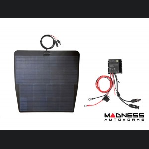 Tesla Model 3 Flexible Solar Panel Kit - Complete Kit w/ Waterproof Controller + Hood Decal - 85W