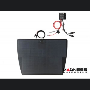 Tesla Model S Flexible Solar Panel Kit - Complete Kit w/ Waterproof Controller + Hood Decal - 100W