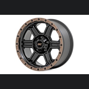 Custom Wheel 79 Series Wheel - One-Piece - Semi Gloss Black w/ Bronze Ring | 17x8.5 | 5x5.0 | 0mm - Rough Country
