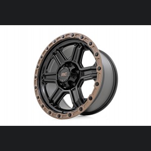 Rough Country 79 Series Wheel | One-Piece | Semi Gloss Black w/Bronze Ring | 17x8.5 | 6x5.5 | 0mm