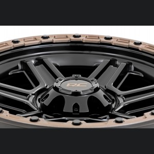 Rough Country 79 Series Wheel - One-Piece - Semi Gloss Black w/ Bronze Ring | 18x9 | 6x5.5 | -12mm