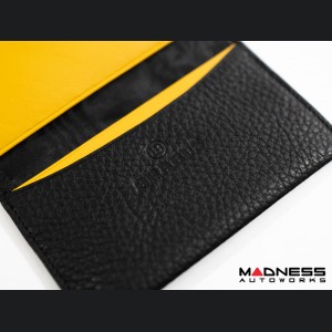 Business Card Holder - Leather with BRABUS Logo - Yellow
