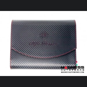 Document Holder - Alfa Romeo Logo - Carbon Fiber Finish