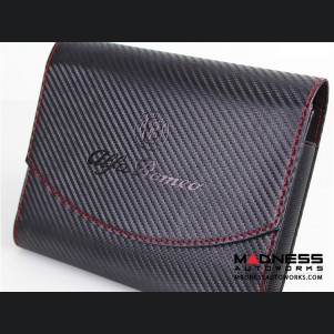 Document Holder - Alfa Romeo Logo - Carbon Fiber Finish