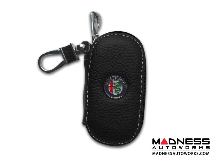 Keychain/ Key Holder - Alfa Romeo - Black w/ Alfa Romeo Logo