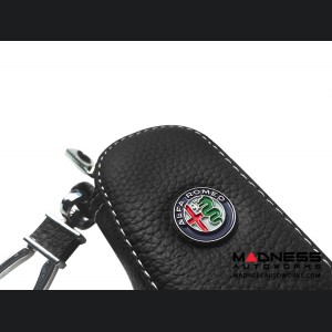 Keychain/ Key Holder - Alfa Romeo - Black w/ Alfa Romeo Logo