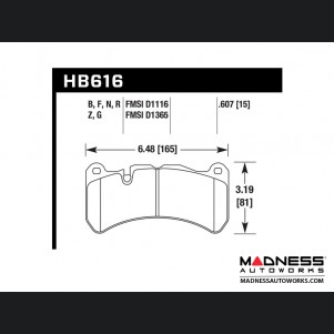 Alfa Romeo Giulia Brake Pads - 2.9L QV - Hawk - Front - HPS 