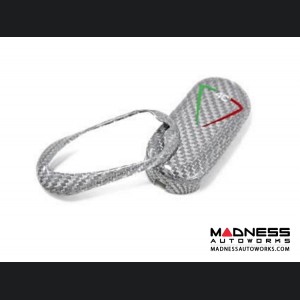 Alfa Romeo 4C Key Fob Cover - Carbon Fiber - Silver w/ Italian Theme