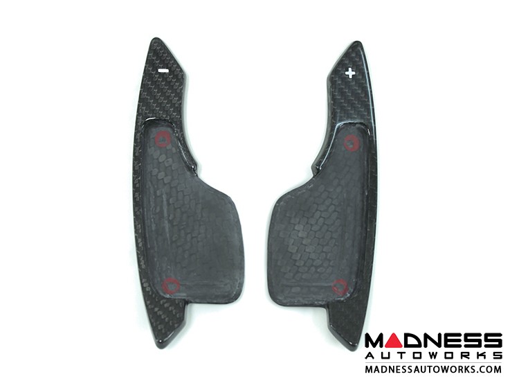 Alfa Romeo 4C Carbon Fiber Paddle Shifters - Red Accent 