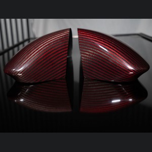 Alfa Romeo Giulia Mirror Covers - Carbon Fiber - Red Carbon - Feroce Carbon