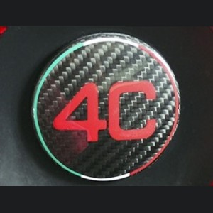 Alfa Romeo 4C Steering Wheel Trim - Carbon Fiber - Badge Cover - 4C Logo w/ Italian Theme