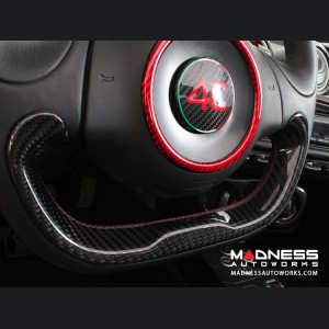 Alfa Romeo 4C Steering Wheel Trim - Carbon Fiber - Lower Trim Piece - White Candy
