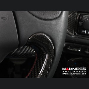 Alfa Romeo 4C Steering Wheel Trim - Carbon Fiber - Lower Trim Piece - Blue Candy