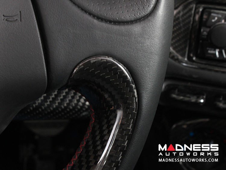 Alfa Romeo 4C Steering Wheel Trim - Carbon Fiber - Lower Trim Piece - White Candy