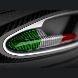 Alfa Romeo Giulia Interior Door Handle Trim Set - Carbon Fiber - Italian Theme