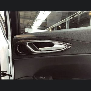 Alfa Romeo Giulia Interior Door Handle Surround Trim Set - Carbon Fiber - White Candy