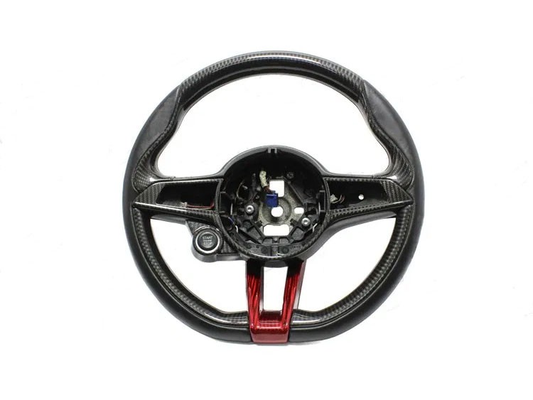 Alfa Romeo Giulia Steering Wheel Trim - Carbon Fiber - Side Cover Set - Italian Theme - QV Model