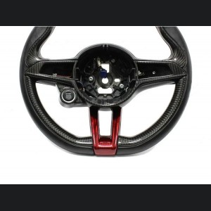 Alfa Romeo Giulia Steering Wheel Trim - Carbon Fiber - Side Cover Set - Italian Theme - QV Model