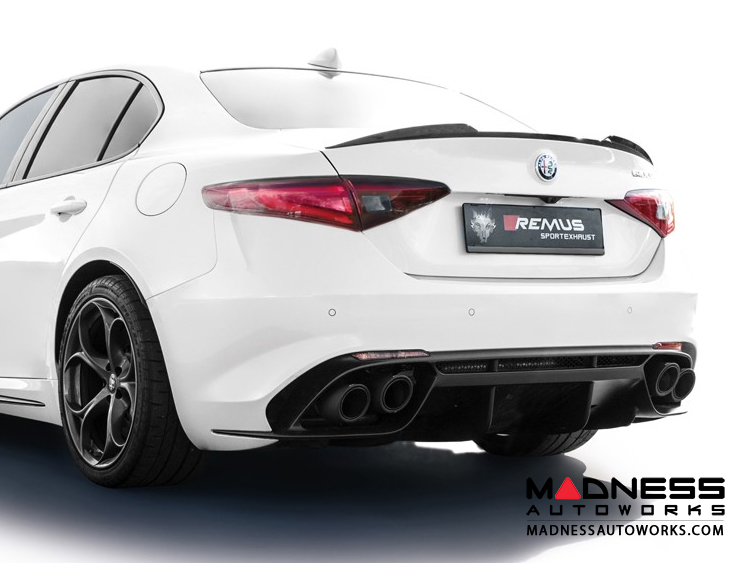 Alfa Romeo Giulia Performance Exhaust 2 9l Qv Remus Cat Back W Remus Sound Controller Polished Straight Cut Tips Madness Autoworks Auto Parts And Accessories