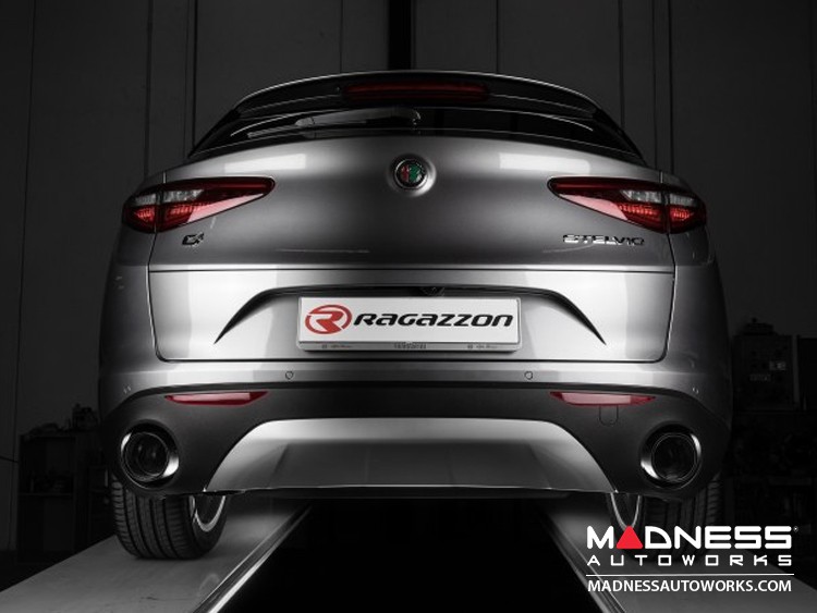 Alfa Romeo Stelvio Custom Exhaust Tips - Ragazzon - Stainless Steel - Carbon Fiber