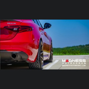 Alfa Romeo Giulia Performance Exhaust - 2.0L - MADNESS - Monza - Dual Side Exit - Slash Cut Stainless Steel Tips