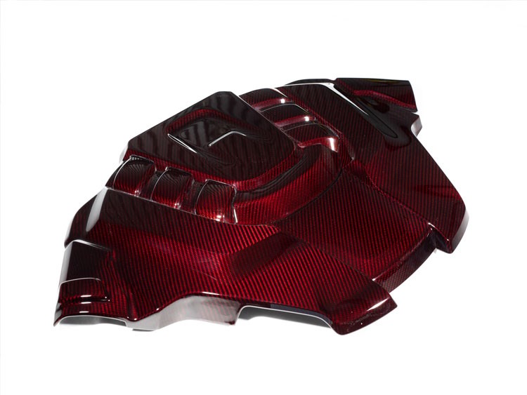 Alfa Romeo Stelvio Engine Cover - Carbon Fiber - QV Model - Red Candy