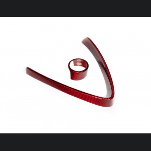 Alfa Romeo Giulia Front V Shield Grill Frame + Emblem Frame Kit - Carbon Fiber - Red Candy - Non-Quadrifoglio Model