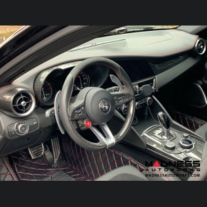 Alfa Romeo Giulia Interior Air Vent Cover Trim Kit - Carbon Fiber - Front + Rear - Set of 4 