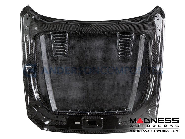 Ford Mustang Double Sided Hood by Anderson Composties - Carbon Fiber - "Super Snake"