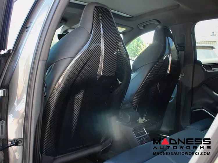Audi RS4 Seat Trim Kit - Carbon Fiber w/ Orange Candy Accent