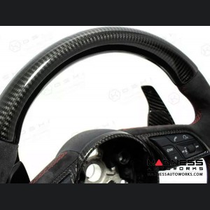 Audi RS4 Steering Wheel Upper Part - Carbon Fiber w/ White Stripe