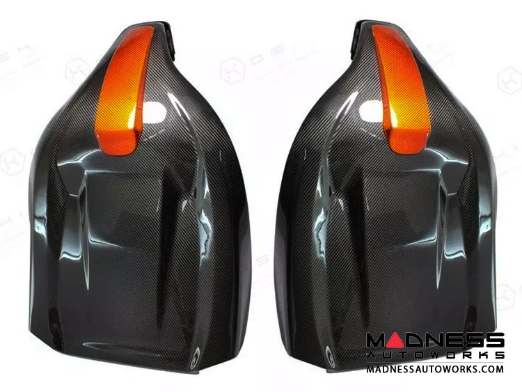 Audi RS3 Seat Trim Kit - Carbon Fiber w/ Orange Candy Accent