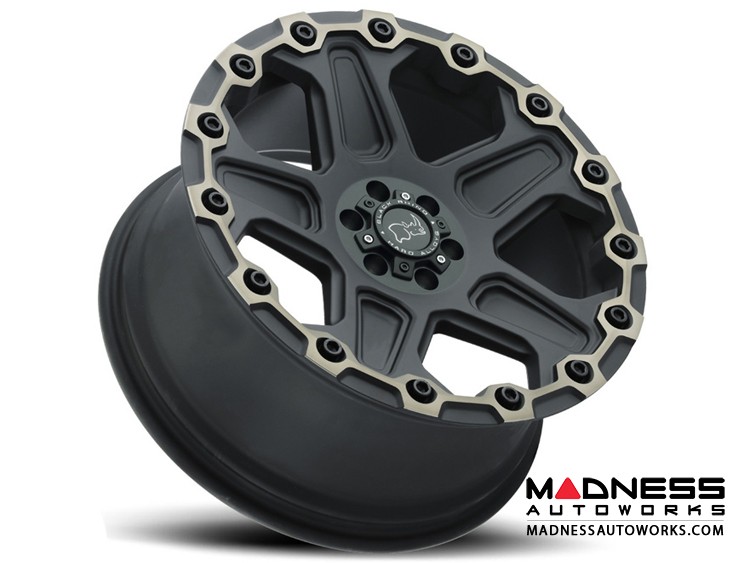 Jeep Custom Wheels (1) - Black Rhino - 18 x 9.5 - Cog - Matte Black w/ Machine Face & Dark Tint
