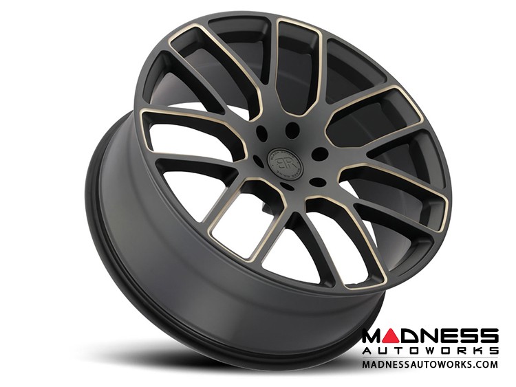 Jeep Custom Wheels (1) - Black Rhino - 22 x 9.5" - Kunene - Matte Black w/ Dark Tint Milled Spokes