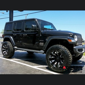 Jeep Custom Wheels (1) - Black Rhino - 20 x 9.5 - Pinatubo - Gloss Black w/ Milled Inside Window