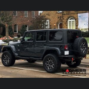 Jeep Custom Wheels (1) - Black Rhino - 20 x 9.5 - Shrapnel - Gloss Black w/ Milled Spokes