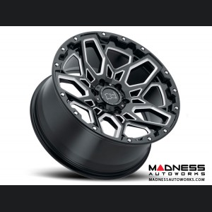 Jeep Custom Wheels (1) - Black Rhino - 17 x 9.5 - Shrapnel - Gloss Black w/ Milled Spokes