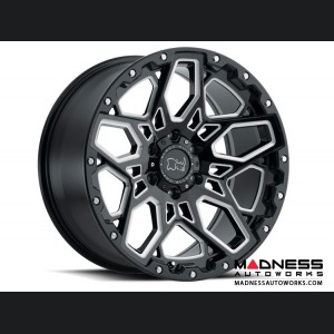 Jeep Custom Wheels (1) - Black Rhino - 20 x 9.5 - Shrapnel - Gloss Black w/ Milled Spokes