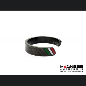 Carbon Fiber Bracelet - Italian Flag Racing Stripe Design 