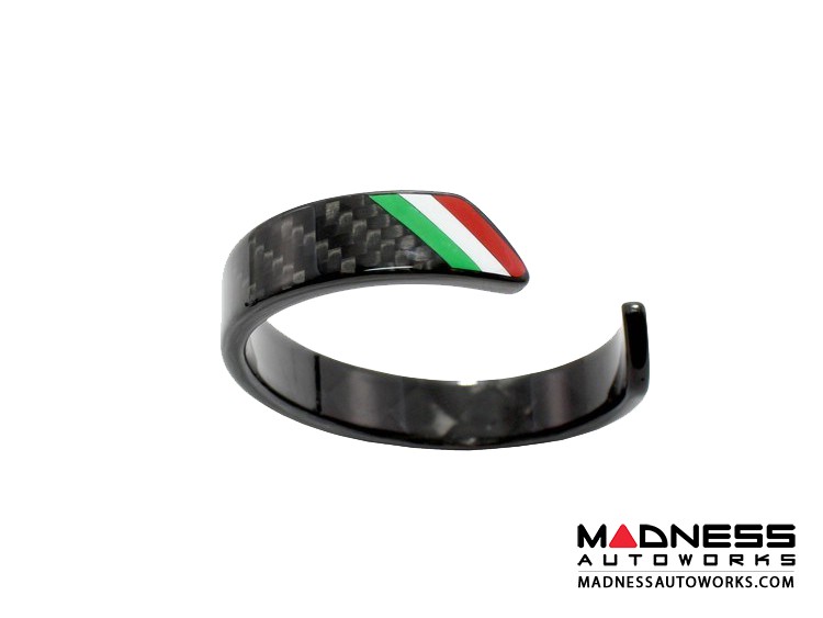 Carbon Fiber Bracelet - Italian Flag Racing Stripe Design 