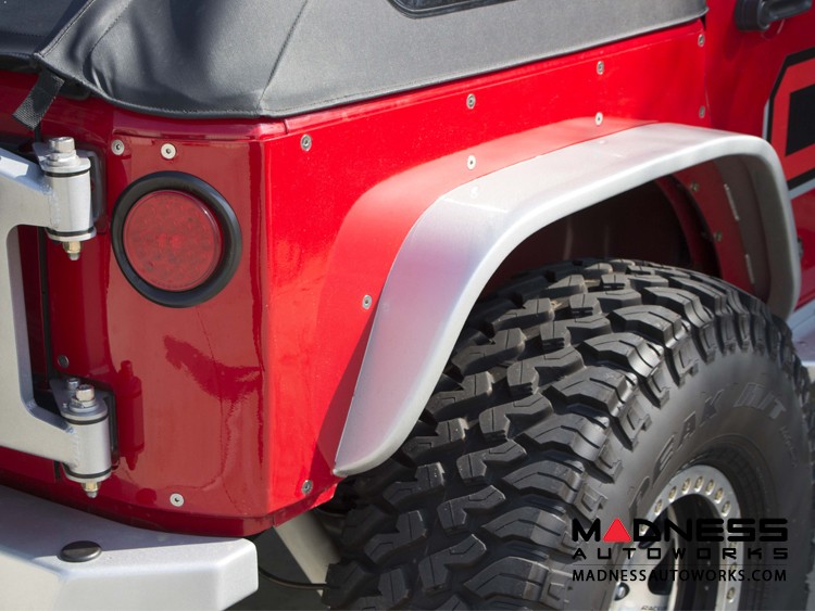Jeep Wrangler JK by Crawler Conceptz -  Ultra Series JK 4-Door Rear Corner Armor with Welded-on Flare