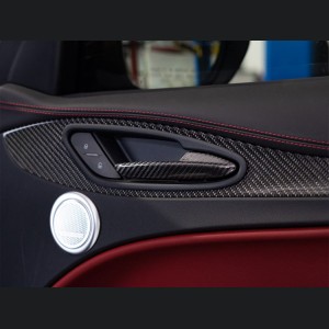 Alfa Romeo Stelvio Interior Door Handle Trim Set - Carbon Fiber