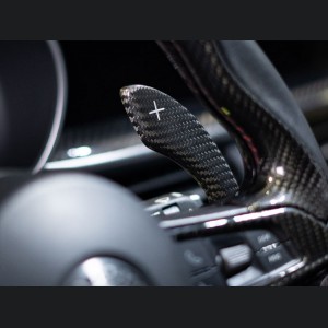  Alfa Romeo Stelvio Carbon Fiber Paddle Shifter Covers 