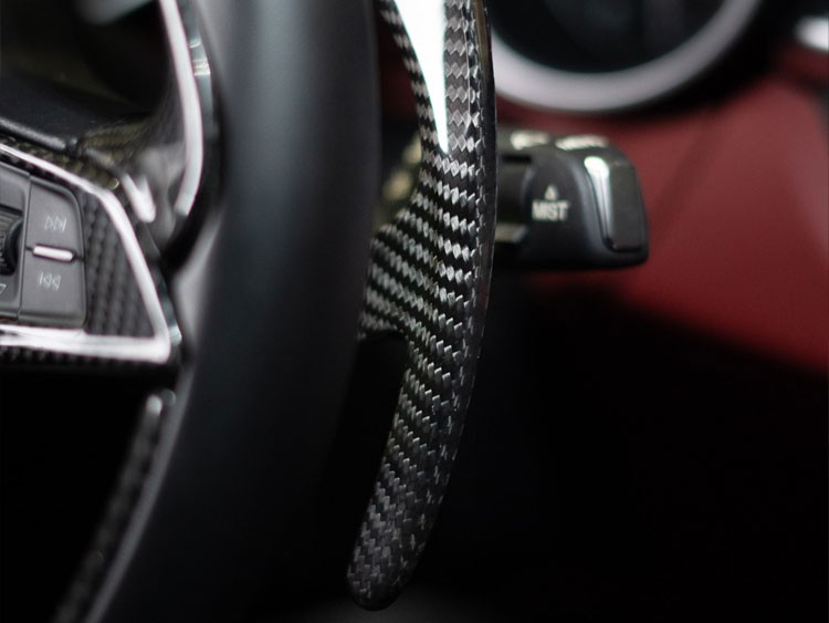  Alfa Romeo Stelvio Paddle Shifter Covers - Carbon Fiber - White
