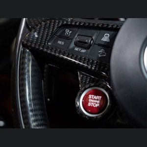 Alfa Romeo Stelvio Steering Wheel Trim - Carbon Fiber - Main Center Trim Piece - QV Model