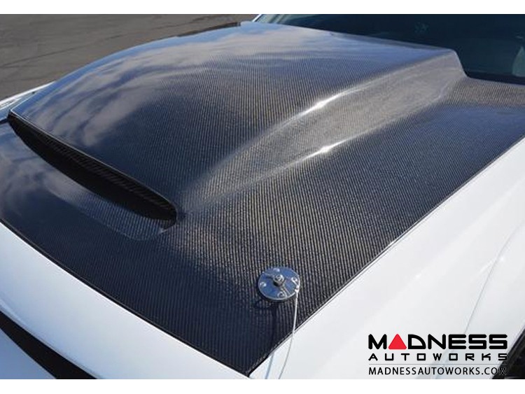 Jetcruise Demon-Style Aluminum Hood Scoop For 2008-2023 Dodge Challenger – Black, Functional Air Vent