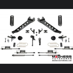 Dodge Ram 3500 5" Radius Arm System w/ Coil Springs and Dual Dirt Logic Resi and Non Resi 2.25 Shocks by Fabtech (2013 - 2017) 4WD